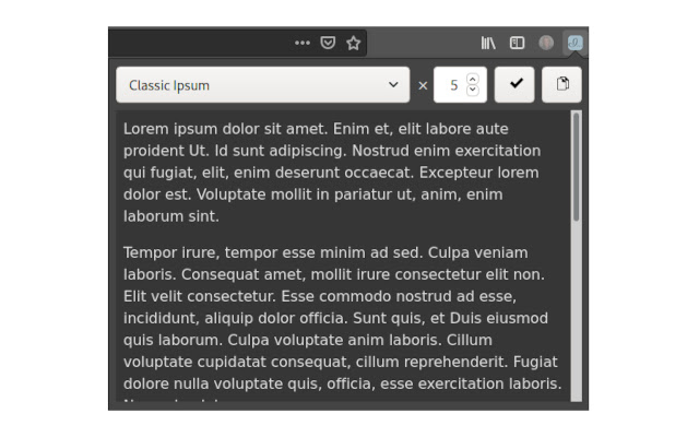 Flipsum Ipsum  from Chrome web store to be run with OffiDocs Chromium online