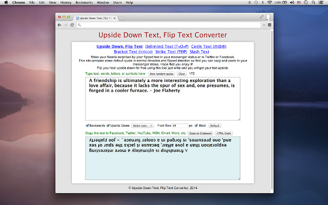 Flip Text for Social  from Chrome web store to be run with OffiDocs Chromium online