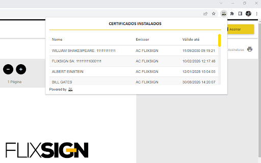 Flixsign Web PKI  from Chrome web store to be run with OffiDocs Chromium online