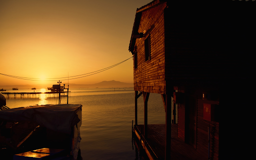 Floating house on the river  from Chrome web store to be run with OffiDocs Chromium online