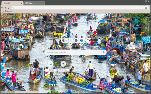 Floating market in western Vietnam  from Chrome web store to be run with OffiDocs Chromium online