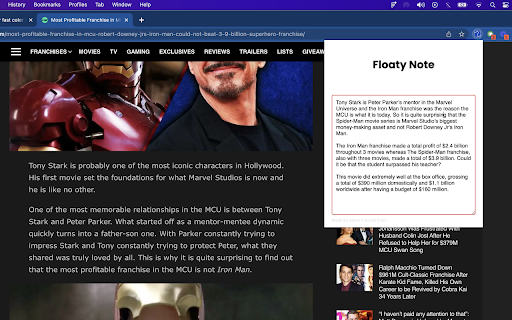 Floaty Note  from Chrome web store to be run with OffiDocs Chromium online