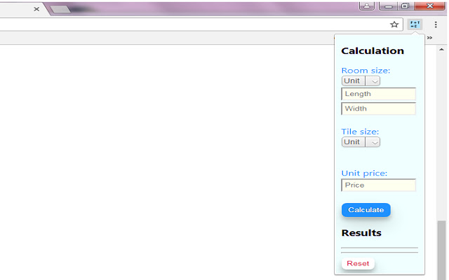 Floor tile calculator  from Chrome web store to be run with OffiDocs Chromium online