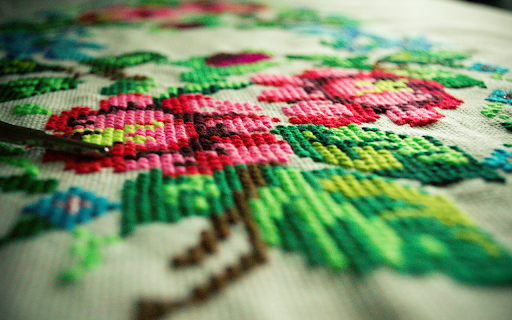 Floral embroidered fabric  from Chrome web store to be run with OffiDocs Chromium online