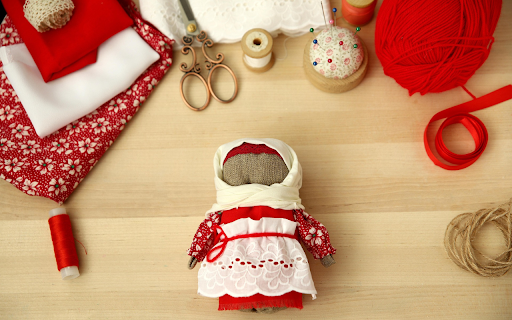 Floral fabric doll  from Chrome web store to be run with OffiDocs Chromium online