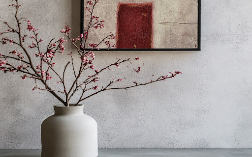 Flower branches and white vase  from Chrome web store to be run with OffiDocs Chromium online