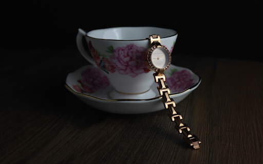 Flower cup and clock  from Chrome web store to be run with OffiDocs Chromium online