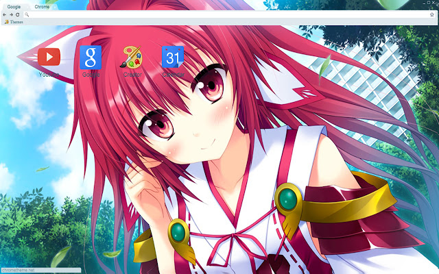 Тема Flower Cute Anime Girl 1366x768 из интернет-магазина Chrome для запуска с OffiDocs Chromium online