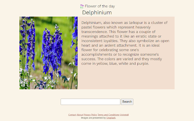Flower Of The Day  from Chrome web store to be run with OffiDocs Chromium online