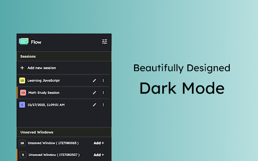 Flow Tab Manager  from Chrome web store to be run with OffiDocs Chromium online