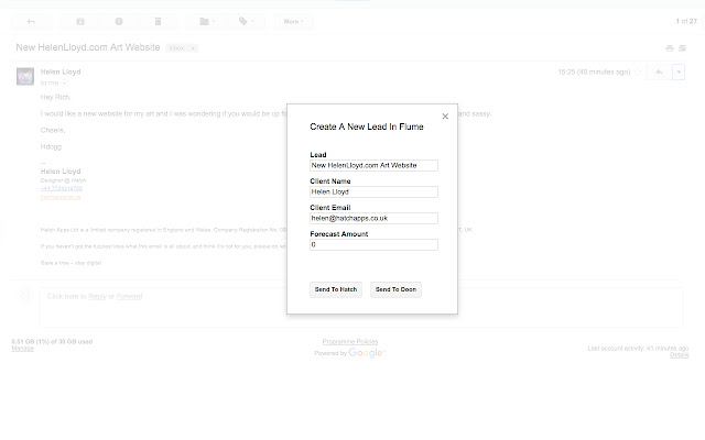 Flume CRM For Gmail  from Chrome web store to be run with OffiDocs Chromium online