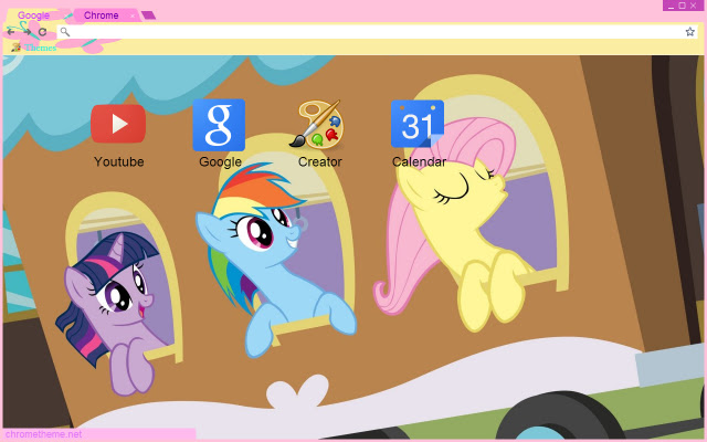 Fluttershy Train Theme  from Chrome web store to be run with OffiDocs Chromium online