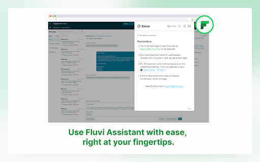 Fluvi Assistant  from Chrome web store to be run with OffiDocs Chromium online