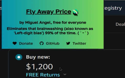 Fly Away Price  from Chrome web store to be run with OffiDocs Chromium online