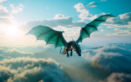 Flying dragon image created by artificial intelligence  from Chrome web store to be run with OffiDocs Chromium online