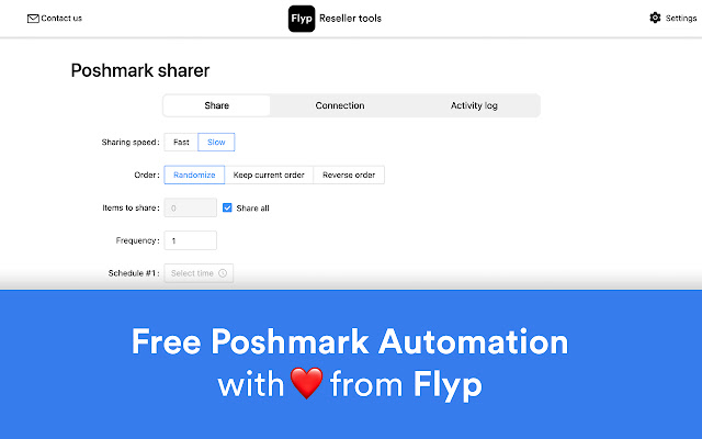 Flyp Poshmark Sharer  from Chrome web store to be run with OffiDocs Chromium online