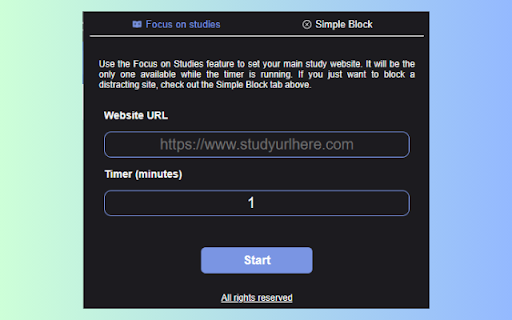 Foca Block Distracting Websites  from Chrome web store to be run with OffiDocs Chromium online