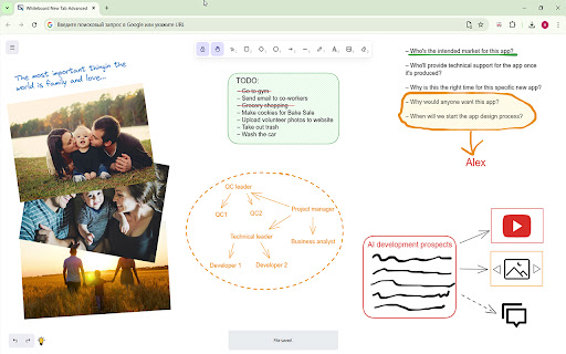 FocusBoard — New Tab Whiteboard  from Chrome web store to be run with OffiDocs Chromium online