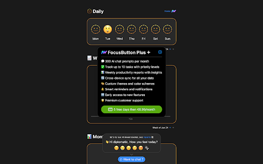 FocusButton AI  from Chrome web store to be run with OffiDocs Chromium online