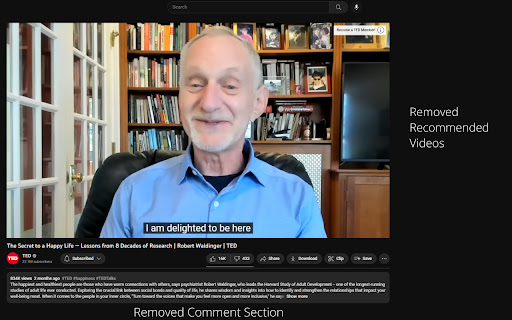 Focused for YouTube: Remove Distractions  from Chrome web store to be run with OffiDocs Chromium online
