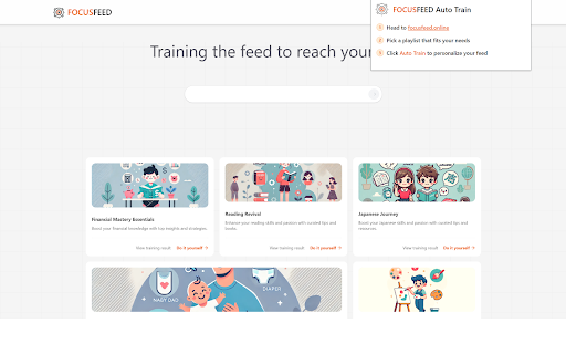 FocusFeed Extension  from Chrome web store to be run with OffiDocs Chromium online