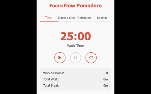 FocusFlow Pomodoro  from Chrome web store to be run with OffiDocs Chromium online