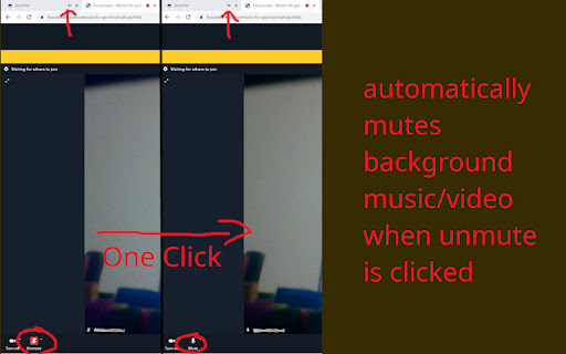 Focusmate/MuteHelper  from Chrome web store to be run with OffiDocs Chromium online