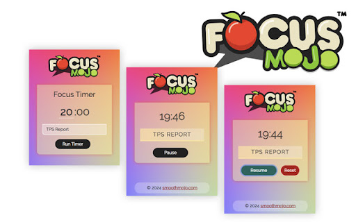 Focus Mojo. Its your time, be productive.  from Chrome web store to be run with OffiDocs Chromium online