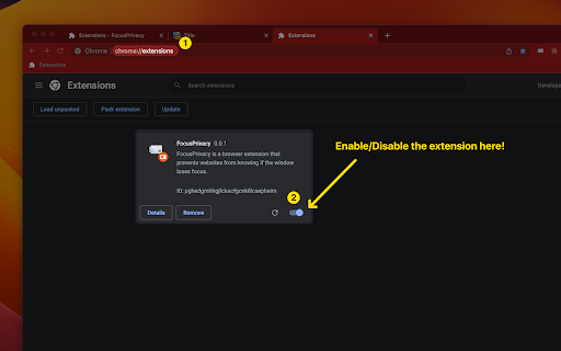 FocusPrivacy  from Chrome web store to be run with OffiDocs Chromium online