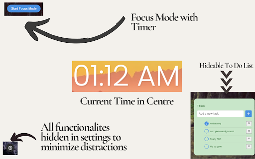 Focus Tab Minimalistic Productive Tab  from Chrome web store to be run with OffiDocs Chromium online