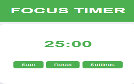 Focus Timer Pomodoro Productivity Clock  from Chrome web store to be run with OffiDocs Chromium online