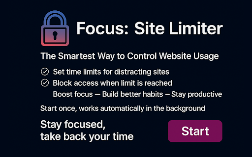 Focus: Website Time Limiter  from Chrome web store to be run with OffiDocs Chromium online
