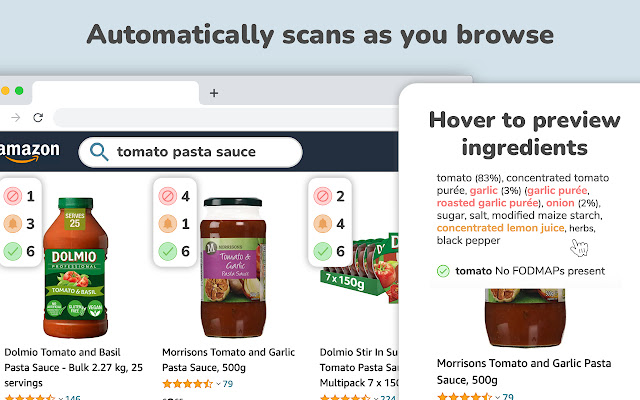 FODMAP Detective ingredient scanner  from Chrome web store to be run with OffiDocs Chromium online