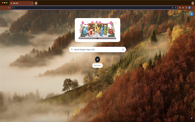 Foggy Autumn Morning Theme  from Chrome web store to be run with OffiDocs Chromium online