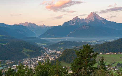 Foggy mountain town  from Chrome web store to be run with OffiDocs Chromium online