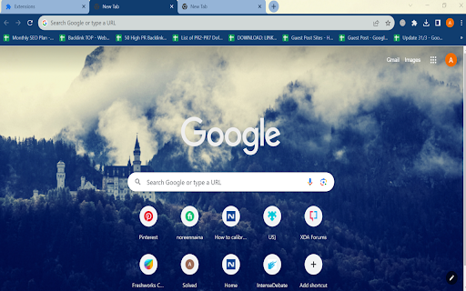 Fog over forest theme  from Chrome web store to be run with OffiDocs Chromium online
