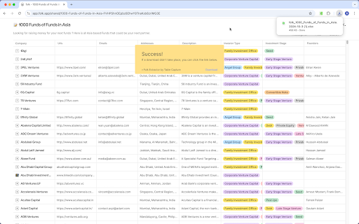 Folk Extractor by Table Capture  from Chrome web store to be run with OffiDocs Chromium online