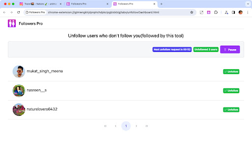 Followers Pro Auto Follow Unfollow  from Chrome web store to be run with OffiDocs Chromium online