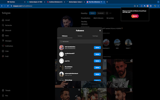 FolloWow  from Chrome web store to be run with OffiDocs Chromium online