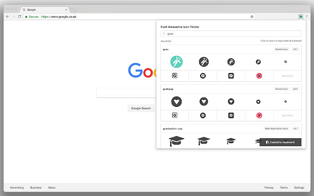 Font Awesome Icon Finder de la boutique en ligne Chrome à exécuter avec OffiDocs Chromium en ligne