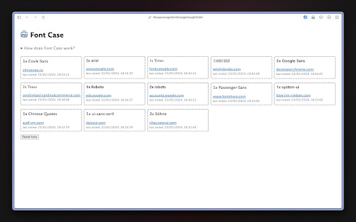 Font Case  from Chrome web store to be run with OffiDocs Chromium online