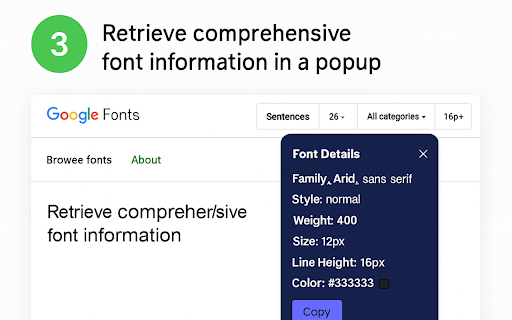 Font Detection  from Chrome web store to be run with OffiDocs Chromium online