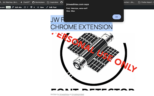 FontDetector  from Chrome web store to be run with OffiDocs Chromium online