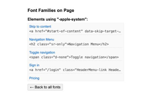 Font Family Detector  from Chrome web store to be run with OffiDocs Chromium online