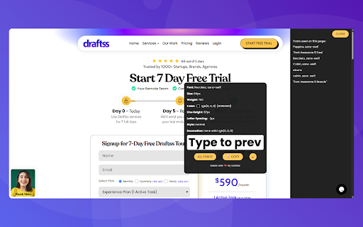 Font Finder + Identifier – What Font is This? | Draftss.com  from Chrome web store to be run with OffiDocs Chromium online