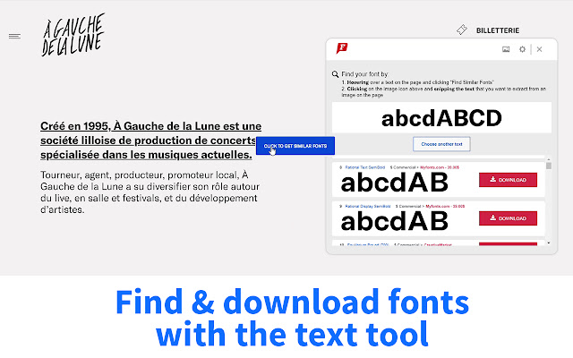 Font Identifier by WhatFontIs  from Chrome web store to be run with OffiDocs Chromium online