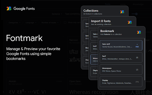 Fontmark  from Chrome web store to be run with OffiDocs Chromium online