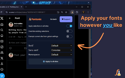 Fontonic Change Fonts  from Chrome web store to be run with OffiDocs Chromium online