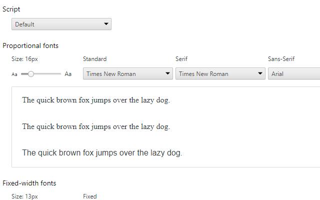 Font Settings  from Chrome web store to be run with OffiDocs Chromium online