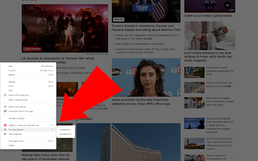 Font Size Adjuster  from Chrome web store to be run with OffiDocs Chromium online
